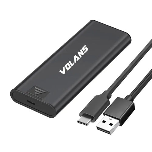Volans VL-U3M2-S, Aluminum M.2 SATA SSD to USB-C External Enclosure, 1 Year Warranty