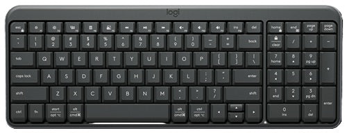 Logitech 920-013491, K250 Wireless Keyboard, 96% Compact Full Size Layout, Bluetooth LE Connectivity, 2x AAA Battery, Up to 12 Months Battery Life, Spill-resistant Feature, Graphite, 1 Year Warranty