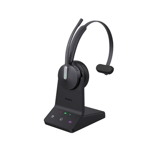 Yealink WH64-Mono-Teams, DECT Wireless Headset with Base Station, On-Ear Design, 30mm Drivers, DECT/BT 5.2 Connectivity, Up to 32hrs Battery Life, Up to 150m Distance, 3-Mic Noise Cancellation, Plug-and-Play, Multiple Device Pairing, 2 Year Warranty