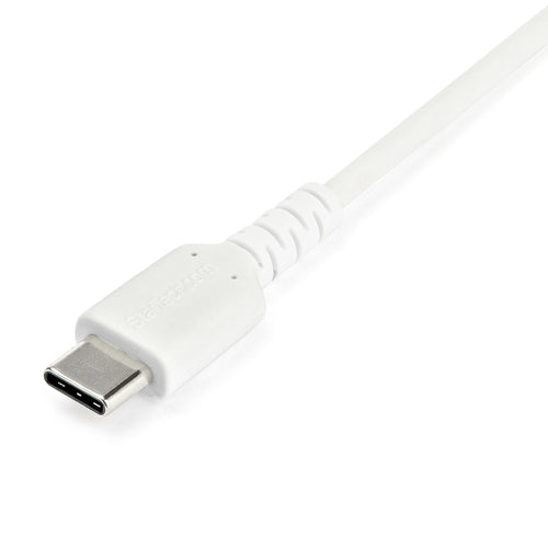 StarTech.com 3ft (1m) USB-A to USB-C Fast Charging Cable, Rugged, Charge & Sync, 3A, USB 2.0, White TPE Jacket and Aramid Fiber - USB Charging Cord