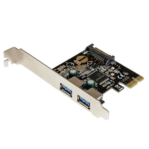 StarTech PEXUSB3S23, 2 Port PCI Express PCIe USB 3.0 Controller Card w SATA Power, USB Adapter, 1 Year