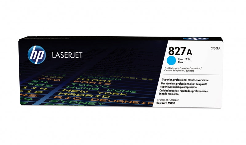 HP CF301A, 827A Cyan LaserJet Imaging Toner, 30000 Page