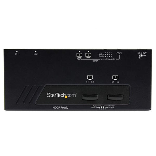 StarTech.com 2X2 HDMI Matrix Switch w/ Automatic and Priority Switching – 1080p - TAA