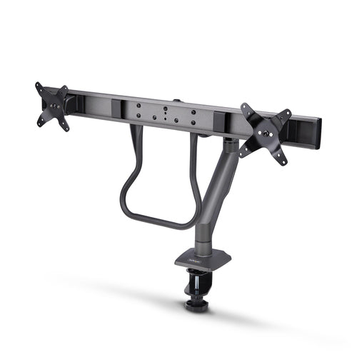 StarTech.com Desk Mount Dual Monitor Arm with Crossbar, Up To 27" Displays, VESA 75x75/100x100, Max 33lb/15kg, C-Clamp, Fully Articulating, Mechanical Spring, TAA