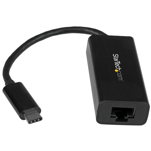STARTECH USB-C 3.0 TO GbE ADAPTER, TB3 COMPATIBLE, 20CM, BLACK, 2YR