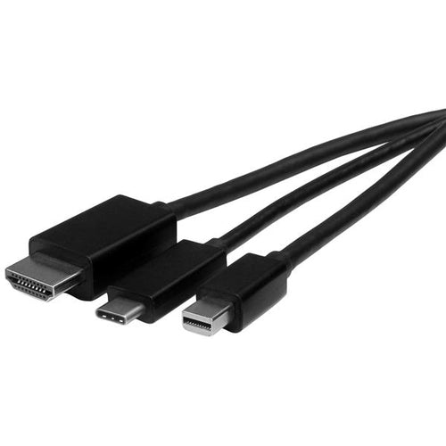 STARTECH 2M USB-C, mDP OR HDMI TO HDMI CONVERTER CABLE, SINGLE DISPLAY, 3YR
