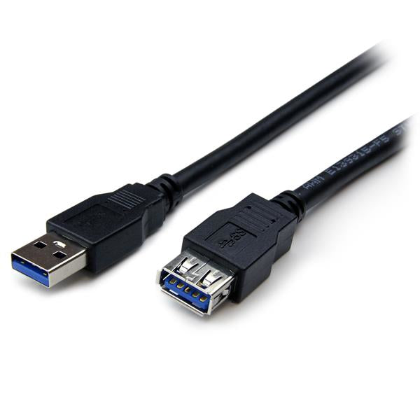 Startech USB3SEXT2MBK, 2m, 5Gbps USB 3.0, Extension Cable A to A Male/Female, USB 3.0 Extension Cable, Black, 1 Year Warranty