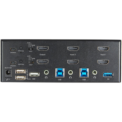 2 Port Dual Monitor HDMI KVM Switch 4K 60Hz, USB 3.0 Hub - TAA 2 YR