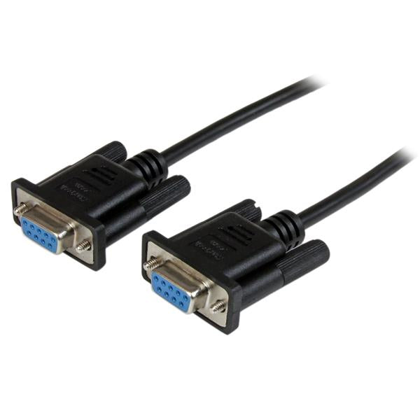 Startech SCNM9FF1MBK, 1m, RS232 Serial Null Modem Cable, Female to Female Cable, Black, 1 Year Warranty