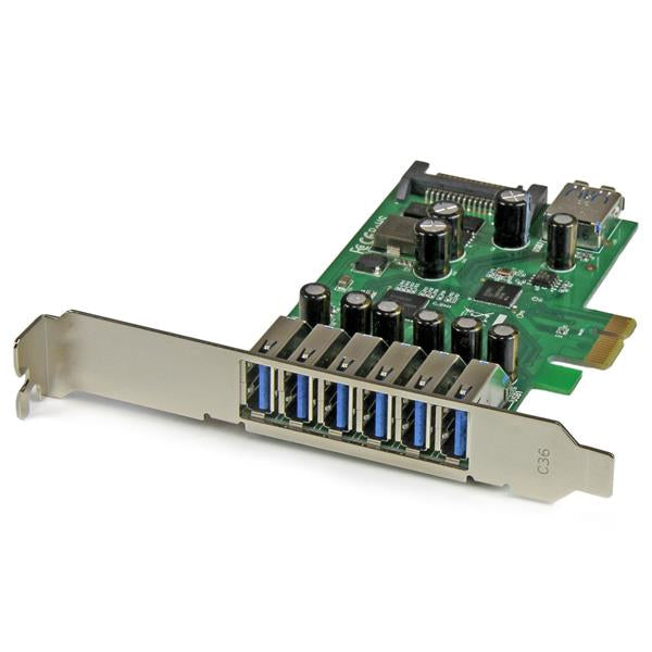 StarTech.com USB Adapter - PCI Express x1 - Plug-in Card - 7 Total USB Port(s) - 7 USB 3.0 Port(s) - PC, Linux