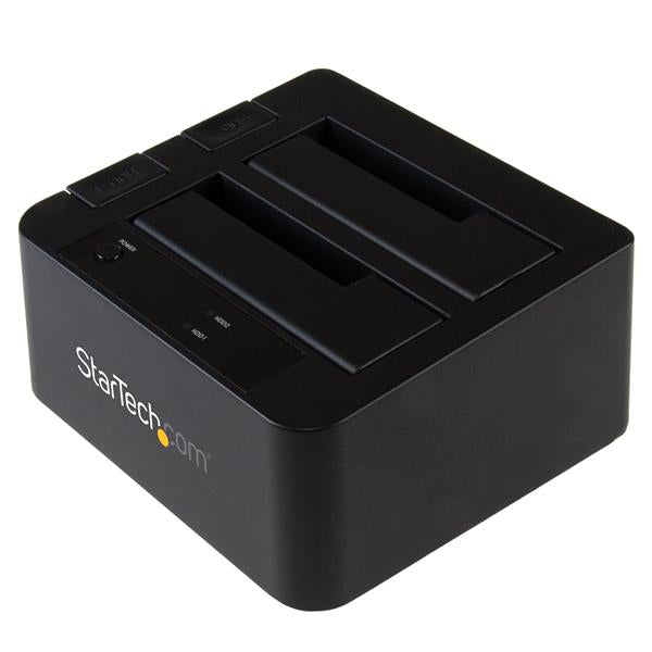 StarTech SDOCK2U313, Dock two 2.5 3.5 SATA SSD/HDDs over high performance USB 3.1 Gen 2 (10 Gbps) with UASP - Dual-drive dock supports SATA I II III (up to 6 Gbps), High capacity up to 12TB, 2 Years