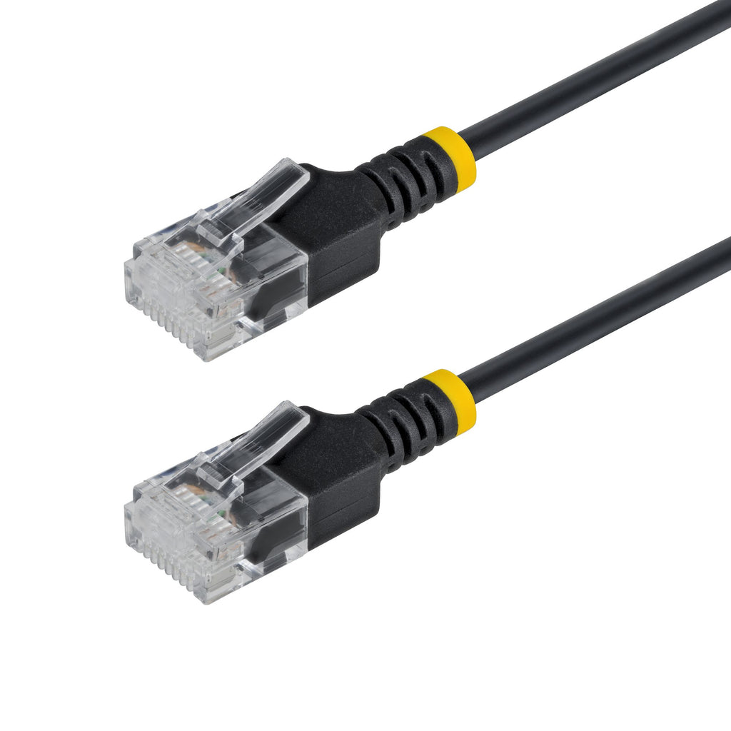 StarTech.com 3m Black Ultra Slim Cat6A Ethernet Cable, UTP, Pure Bare Copper Wire, 34AWG Slim RJ45 Network Patch Cord, Individually Tested