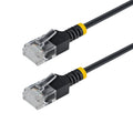 StarTech.com 2m Black Ultra Slim Cat6A Ethernet Cable, UTP, Pure Bare Copper Wire, 34AWG Slim RJ45 Network Patch Cord, Individually Tested