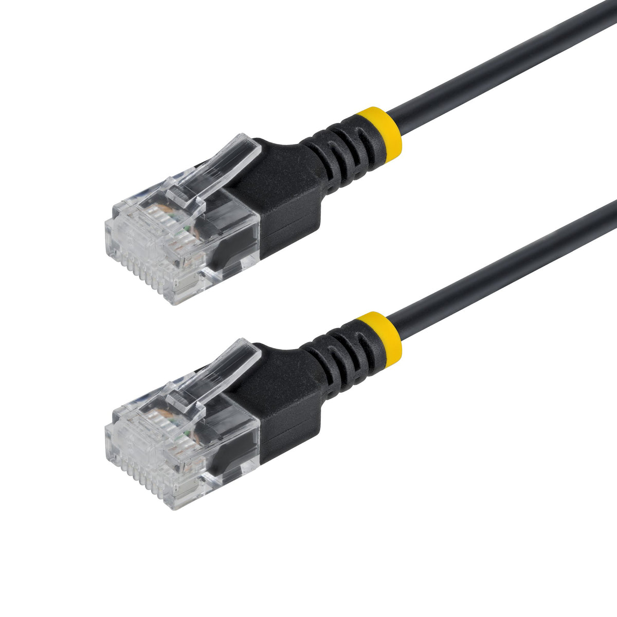 StarTech.com 1.5m Black Ultra Slim Cat6A Ethernet Cable, UTP, Pure Bare Copper Wire, 34AWG Slim RJ45 Network Patch Cord, Individually Tested