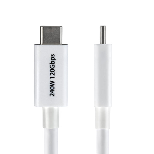 StarTech.com 1.5ft (50cm) Thunderbolt 5 Cable, 80Gbps/Up to 120Gbps, 240W PD, 8K 60Hz, Certified Thunderbolt Cable, Compatible w/Thunderbolt 4/USB4/USB-C - White