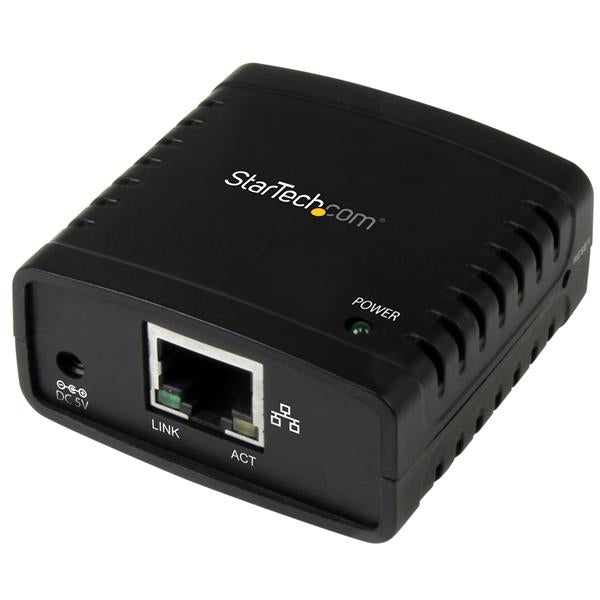 Startech PM1115U2, 10/100Mbps Ethernet to USB 2.0 Network Print Server, 1 Year Warranty