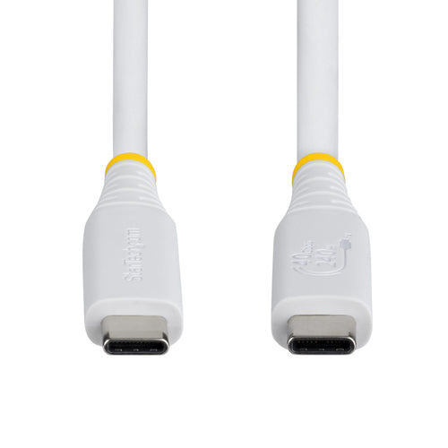 StarTech.com 1m (3ft) USB4 Cable, 40Gbps, USB-IF Certified USB-C Cable, 240W PD, 8K 60Hz/4K 240Hz DP2.1 DP40, TPE Jacket, Thunderbolt 4 Compatible - White USB-C Cord