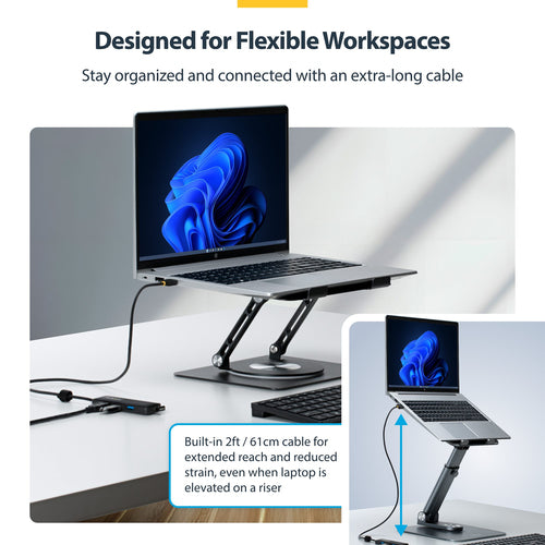 StarTech.com 4-Port USB-A Hub, 5Gbps, Bus Powered, USB-A to 4x USB-A Mini Hub, Extra Long 2ft/61cm Host Cable, PCR Plastic, Portable Desktop / Laptop USB Hub