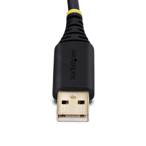 StarTech.com 6.6ft (2m) USB to Serial Adapter Cable, COM Retention, Interchangeable Screws/Nuts, USB-A to DB9 RS232, FTDI IC, ESD Protection, Windows/macOS/Linux