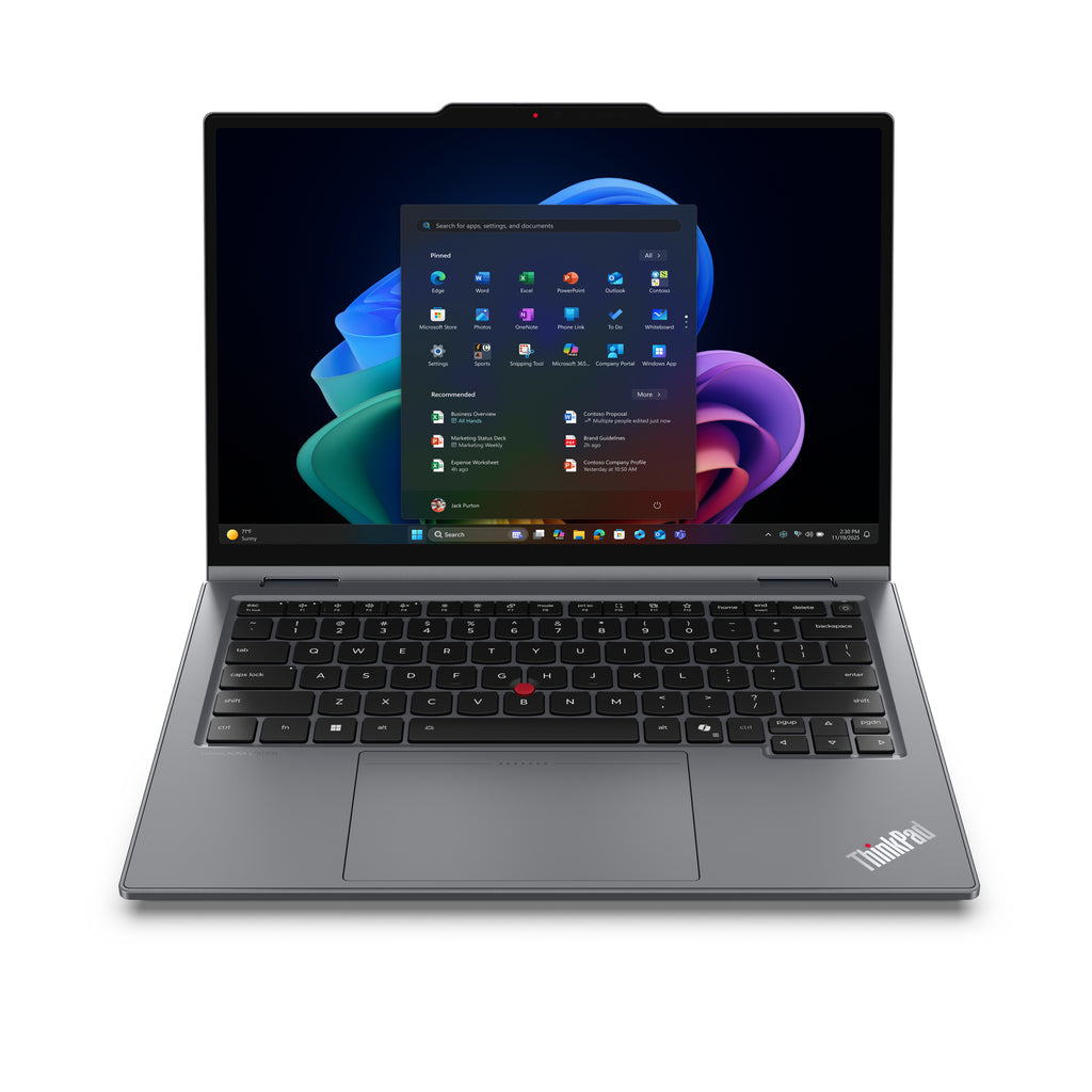 Lenovo ThinkPad X1 2-in-1 Gen 11 Aura Edition Copilot+ PC Intel Core Ultra 7 355 Hybrid (2-in-1) 35.6 cm (14") Touchscreen WUXGA 32 GB LPDDR5x-SDRAM 512 GB SSD Wi-Fi 7 (802.11be) Windows 11 Pro Grey English