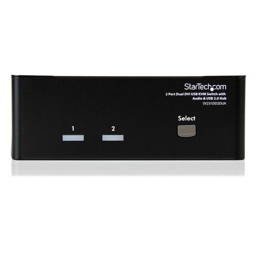 StarTech.com 2 Port Dual DVI USB KVM Switch with Audio & USB 2.0 Hub - TAA
