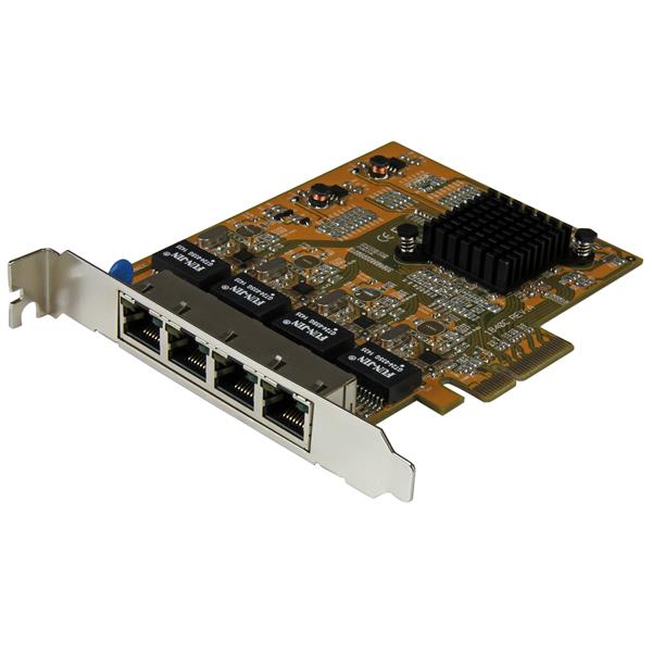 StarTech ST1000SPEX43, Gigabit Ethernet Card for Computer/Server/Workstation, 10/100/1000Base T Plug-in Card, TAA Compliant, 4xPCI Express, 1.95 Gbit/s Data Transfer Rate, Twisted Pair, 2 Year Warranty