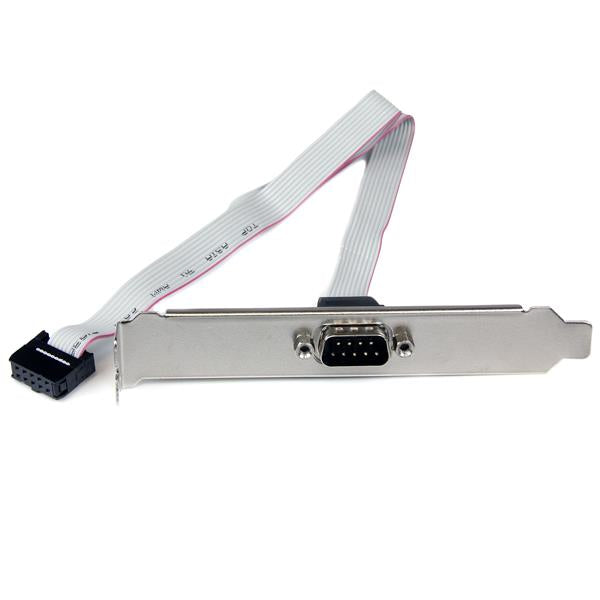 Startech PLATE9M16, 16" 9 Pin Serial Male to 10 Pin Motherboard Header Slot Plate, DB9 serial expansion port and bracket, 1 Year Warranty