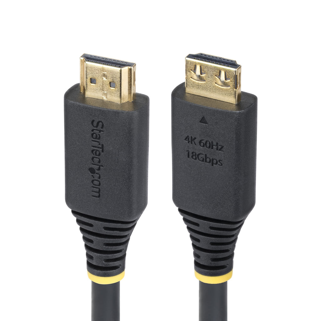 StarTech.com 3ft (91cm) High Speed HDMI Cable with Gripping Connectors, 4K 60Hz/1440p 144Hz, HDR10/HDCP 2.2/ARC, 18Gbps, UHD HDMI Cord for TV/Monitor/Display, TPE Jacket