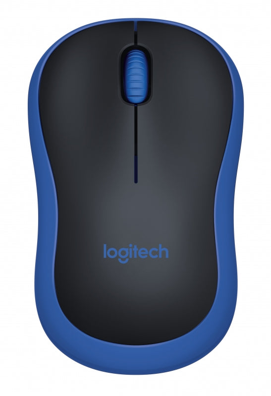 Logitech 910-002502, M185 Mouse, 1000dpi, USB, Wireless, Blue and Black, 3 Year Warranty