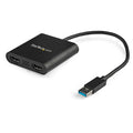Startech USB32HD2, USB 3.0 Dual HDMI Adapter, External Video &amp; Graphics Card, Dual Monitor Display Adapter, Supports Windows, 1 Year Warranty