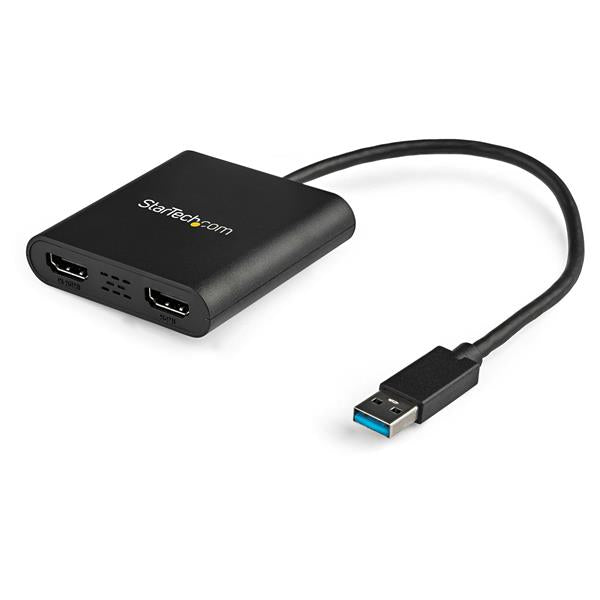 Startech USB32HD2, USB 3.0 Dual HDMI Adapter, External Video &amp; Graphics Card, Dual Monitor Display Adapter, Supports Windows, 1 Year Warranty