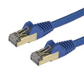 Startech 6ASPAT1MBL, 1m CAT6a Ethernet Cable, 10 Gigabit Shielded Snagless RJ45 100W PoE Patch Cord, 10GbE STP Network Cable, Blue, 1 Year Warranty