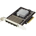 StarTech PEX10GSFPI, PCIe Network Card for Computer Case, Intel XL-710 Chipset, 4xSFP+ Ports, 10GbE Fiber Optic LAN, Plug-in Card, 2 Year Warranty