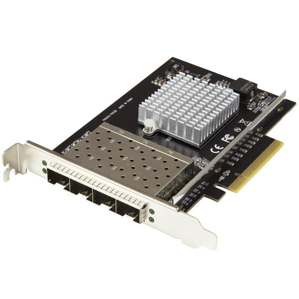 StarTech PEX10GSFPI, PCIe Network Card for Computer Case, Intel XL-710 Chipset, 4xSFP+ Ports, 10GbE Fiber Optic LAN, Plug-in Card, 2 Year Warranty