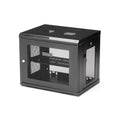 Startech RK9WALM, 2 Post 9U 19" Wall Mount Network Cabinet, Adjustable Depth 6-15", Locking IT Switch Depth Enclosure, Vented Computer/Electronics Equipment Data Rack w/Shelf &amp; Hook &amp; Loop Tape, 1 Year Warranty
