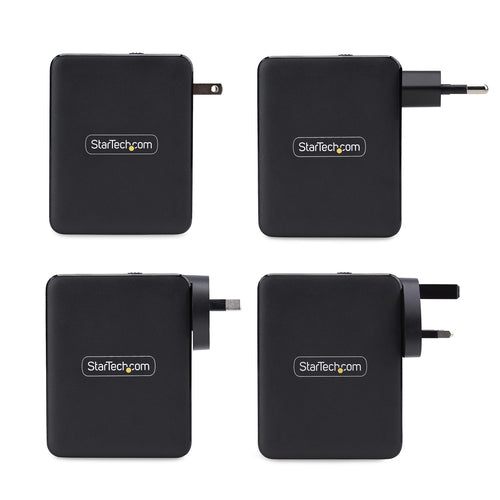 StarTech.com 140W USB-C Wall Charger, 3x USB-C/1x USB-A, PD 3.1 International GaN Power Adapter for MacBook/Dell XPS/Inspiron