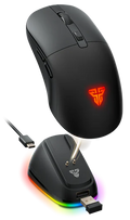 Fantech MSFTWG9RDBK, KANATA WG9RD RGB Wireless Gaming Mouse, Symmetrical Shape, 12000 DPI, Optical Gaming Sensor, 6 Programmable Buttons, Tri-mode (2.4GHz/BT 5.4/Wired USB-C ), Up to 70Hrs Playtime, 20M Clicks Tactile Feedback, Huano Blue Shell