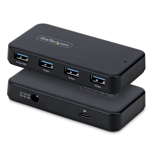 StarTech.com 4-Port USB-A Hub, 5Gbps, Self-Powered, 2-in-1 USB-C and USB-A Host Cable, 1x BC 1.2 Charging Port, 24W Power Adapter Included, MacBook and Windows