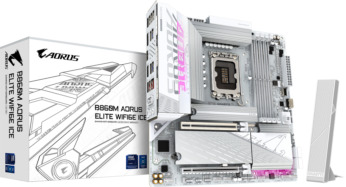 Gigabyte M/B B860M A ELT WF6E ICE 1.0, Intel ® B860, 4 x DDR5 up to 256 GB, 2x HDMI, 2 x PCI Express x16, 3 x M.2, 4 x SATA, 9x USB 3.2, 3 YR WARRANTY