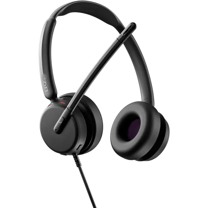 EPOS 1001251, IMPACT 460, Wired Stereo Headset, USB‑C Connectivity with Included USB‑C to USB‑A Adapter, Dual‑Microphone Noise Filtering, Wideband Audio (20Hz–20kHz), Lift‑to‑Mute Boom Arm, Busylight Indicator, UC Optimized, On‑Ear Design, Black, 2
