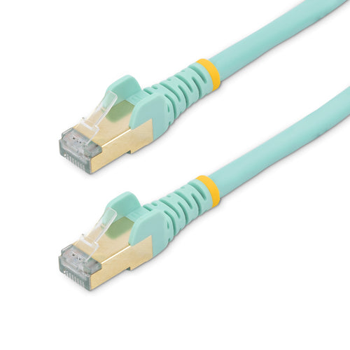 StarTech.com 5m CAT6a Ethernet Cable - 10 Gigabit Shielded Snagless RJ45 100W PoE Patch Cord - 10GbE STP Network Cable w/Strain Relief - Aqua Individually Tested/Wiring is UL Certified/TIA