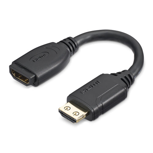 StarTech.com 6in (15cm) HDMI Port Saver Cable - 4K 60Hz High Speed HDMI 2.0 Extension Cable with Ethernet - Short HDMI Extension Cable - HDMI Male to Female Extension Adapter Cord