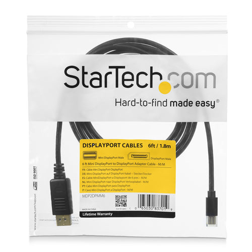STARTECH.COM 3M mDP TO DP 1.2 ADAPTER CABLE, M/M