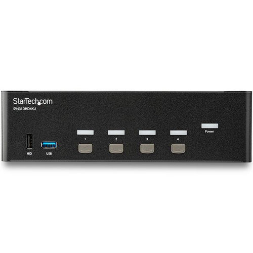 4 Port USB HDMI KVM Switch with Audio - 4K 30Hz Dual Monitor 2 YR