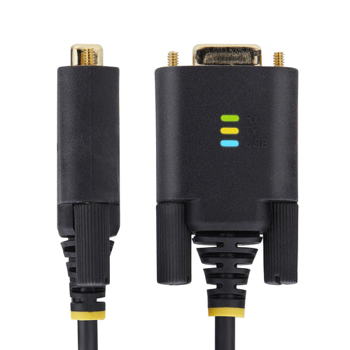 StarTech.com 3.3ft (1m) USB to Null Modem Serial Adapter Cable, Interchangeable DB9 Screws/Nuts, COM Retention, USB-A to RS232, FTDI, Level-4 ESD Protection, Windows/macOS/ChromeOS/Linux - Rugged TPE Construction