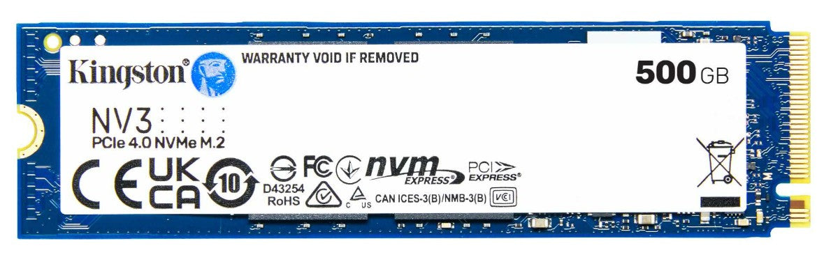 Kingston SNV3S NV3 500G PCle 4.0x4 NVMe M.2 2280 Gen4 SSD 5000/3000MB/s 3D HAND compaitible Notebook and SFF 5Y Limited (LS)