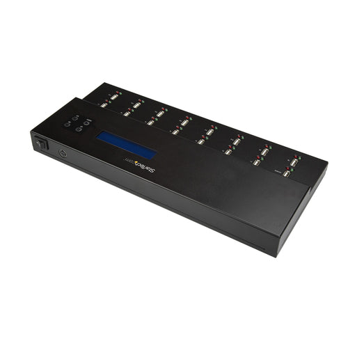 StarTech.com Standalone 1 to 15 USB Thumb Drive Duplicator and Eraser, Multiple USB Flash Drive Copier, System and File and Whole-Drive Copy at 1.5 GB/min, Single and 3-Pass Erase, LCD Display - TAA