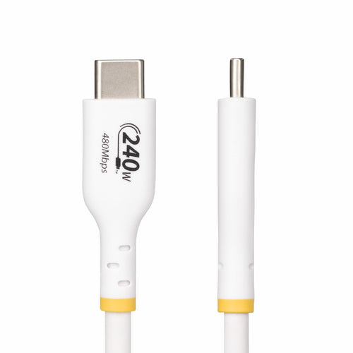 StarTech.com 10ft (3m) USB-C Charging Cable, Charge & Sync, 240W (5A) PD EPR, USB 2.0 Laptop Charger Cable, USB-IF Certified, TPE Jacket - White USB C Charging Cord