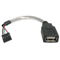 StarTech USBMBADAPT, 6in USB 2.0 Cable - USB A Female to USB Motherboard 4 Pin Header F/F