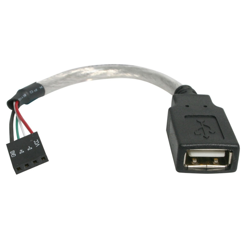 StarTech USBMBADAPT, 6in USB 2.0 Cable - USB A Female to USB Motherboard 4 Pin Header F/F